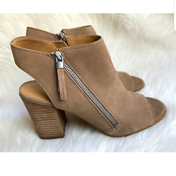 Franco Sarto Open Toe Bootie with Zipper - Picture 2 of 6